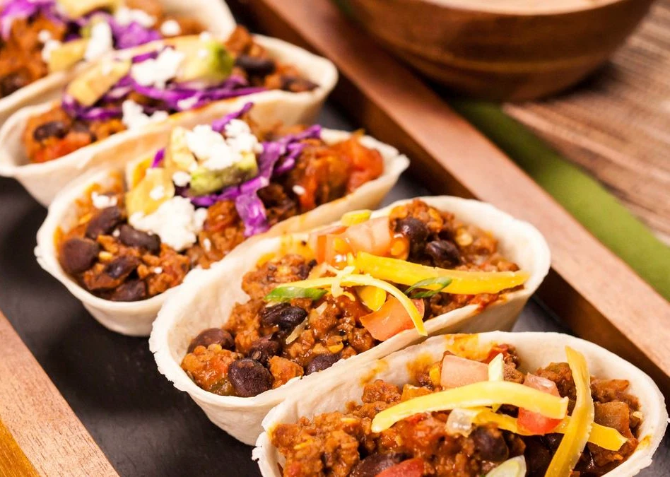 Mini Beef Tacos in Bowls