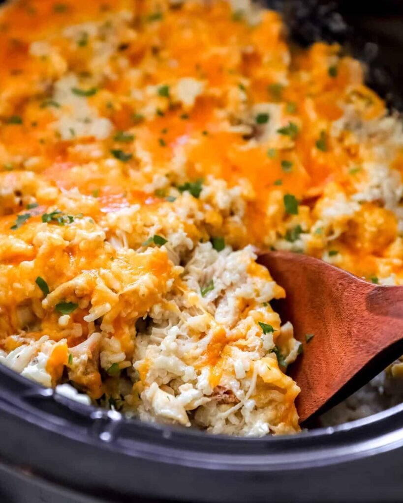 Crockpot Cheesy Chicken and Rice