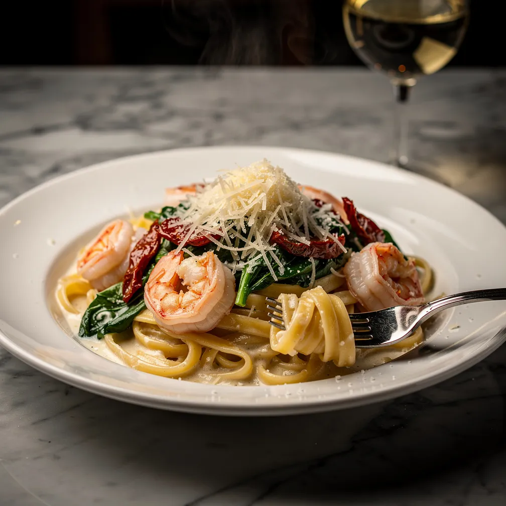 Creamy Tuscan Shrimp Pasta