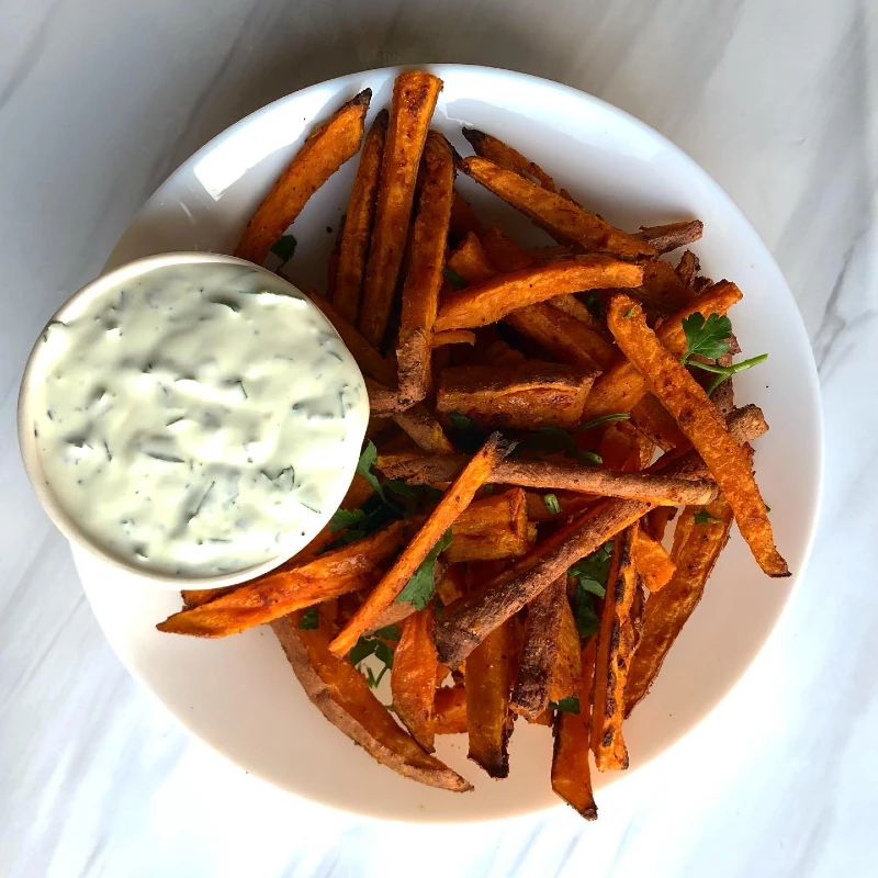 Sweet Potato Fries with Yogurt Dip