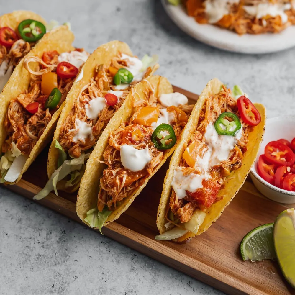 3 Ingredient Crockpot Chicken Tacos
