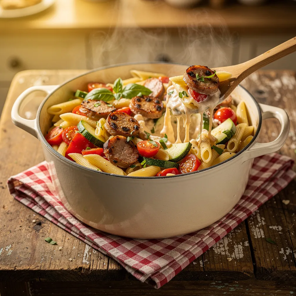 One Pot Sausage and Veggie Pasta