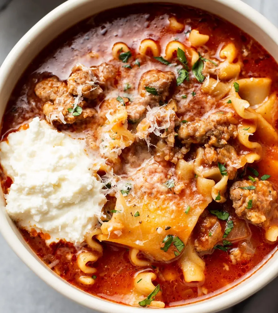 Easy Crockpot Lasagna Soup