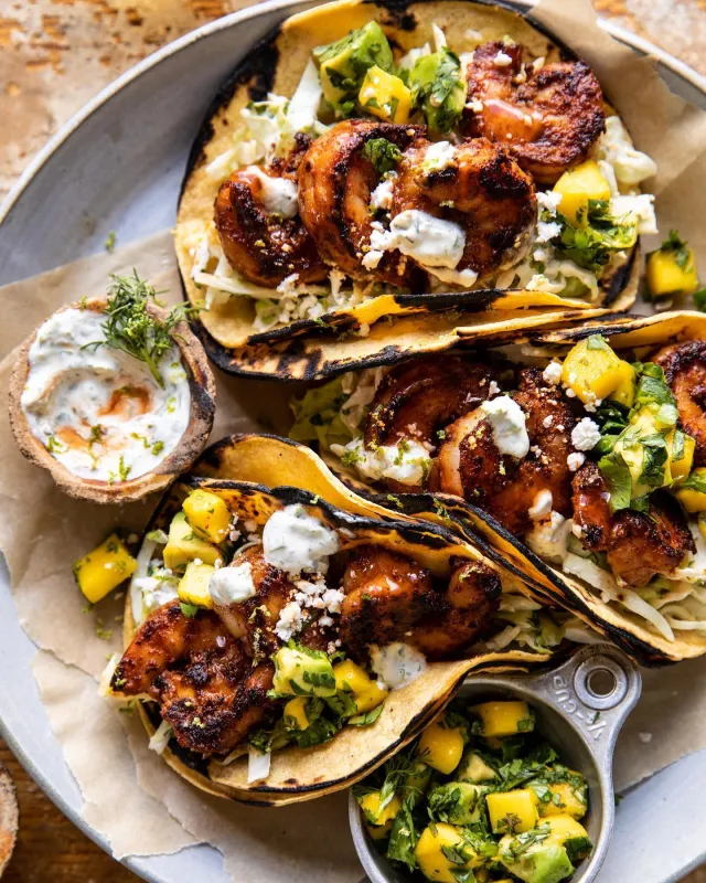 Quick Shrimp Tacos with Slaw