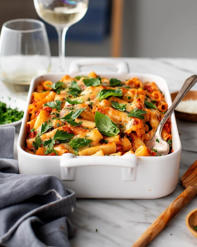 Baked Ziti with Spinach