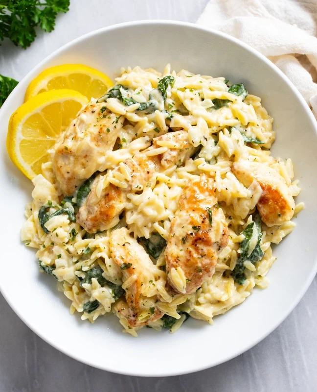 One Pot Lemon Chicken Orzo